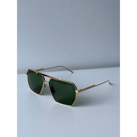 NEW Bottega Veneta BV1012S Minimalist Green Lens Aviator main image 4